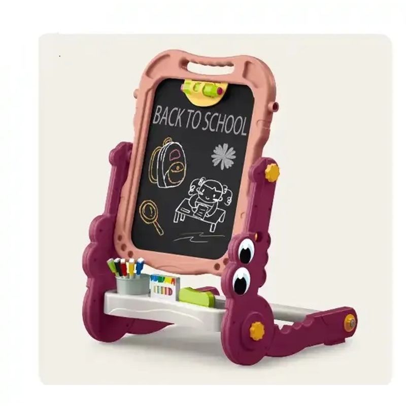 Jucarii, Copii si Bebe - Jucarii si jocuri - Jucarii & jocuri educative - Jocuri si jucarii educative - Tabla Multifunctionala cu Doua Fete, 2 Jocuri, Magnetica pentru Cifre si Litere, Neagra pentru Creta,  3 Ani+ - Infinity.ro