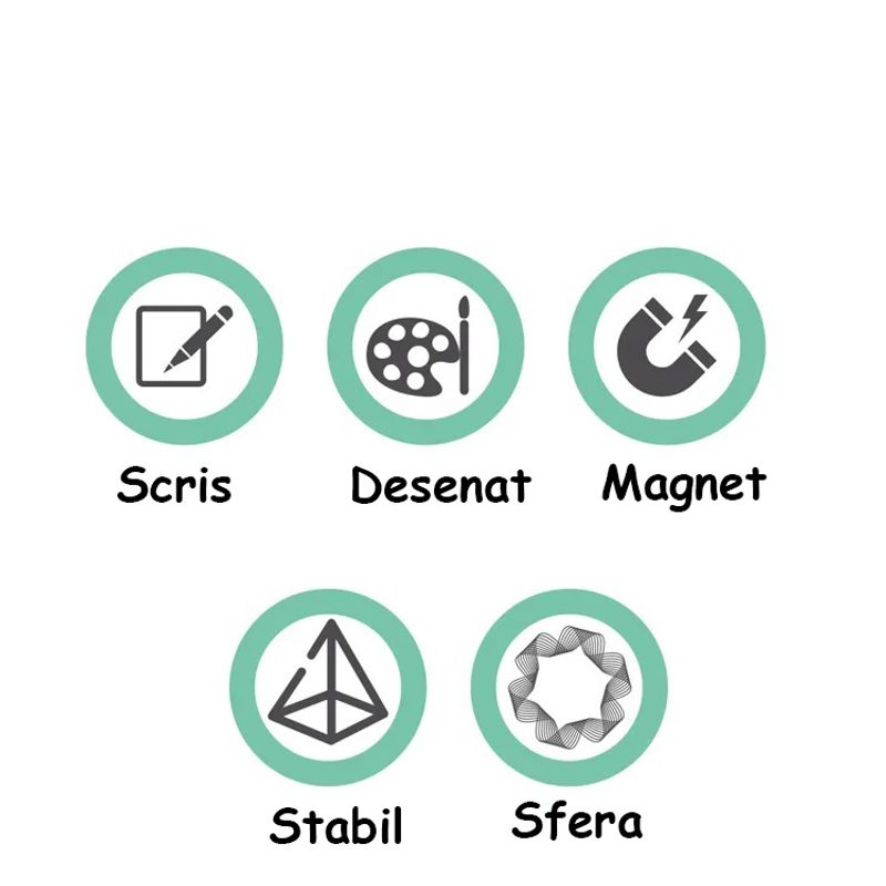 Jucarii, Copii si Bebe - Jucarii si jocuri - Jucarii & jocuri educative - Jocuri si jucarii educative - Tabla Multifunctionala cu Doua Fete, 2 Jocuri, Magnetica pentru Cifre si Litere, Neagra pentru Creta,  3 Ani+ - Infinity.ro