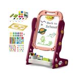 Jucarii, Copii si Bebe - Jucarii si jocuri - Jucarii & jocuri educative - Jocuri si jucarii educative - Tabla Multifunctionala cu Doua Fete, 2 Jocuri, Magnetica pentru Cifre si Litere, Neagra pentru Creta,  3 Ani+ - Infinity.ro