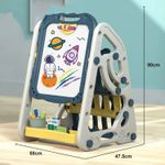 Jucarii, Copii si Bebe - Jucarii si jocuri - Jucarii & jocuri educative - Jocuri si jucarii educative - Tabla 3 in 1 cu Doua Fete, Compartiment Depozitare Carti, Magnetica si pentru Creta, Reglabila, Usor de Curatat, 3 Ani+ - Infinity.ro