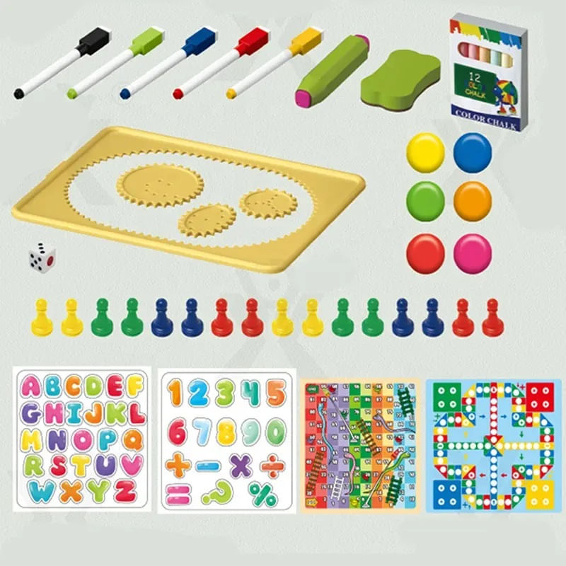 Jucarii, Copii si Bebe - Jucarii si jocuri - Jucarii & jocuri educative - Jocuri si jucarii educative - Tabla Multifunctionala cu Doua Fete, 2 Jocuri, Magnetica pentru Cifre si Litere, Accesorii Pictura, Reglabila, Verde, 3+ - Infinity.ro