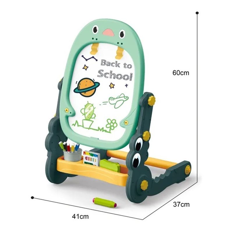 Jucarii, Copii si Bebe - Jucarii si jocuri - Jucarii & jocuri educative - Jocuri si jucarii educative - Tabla Multifunctionala cu Doua Fete, 2 Jocuri, Magnetica pentru Cifre si Litere, Neagra pentru Creta, Verde, 3 Ani+ - Infinity.ro