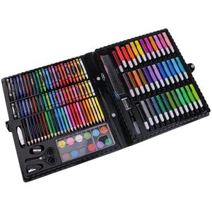 Set creativ de papetarie pentru copii / adulti, instrumente de colorat, accesorii 150 de piese, 3 ani+