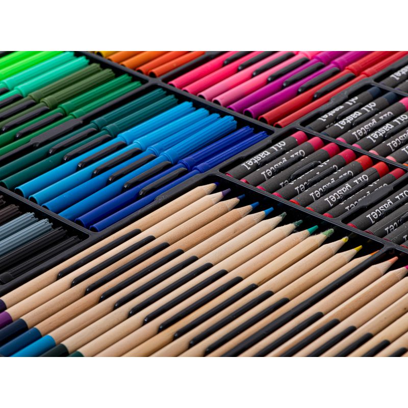 Jucarii, Copii si Bebe - Jucarii si jocuri - Jucarii & jocuri educative - Seturi pictura si desen - Set pentru pictura cu 258 piese intr-o valiza iMK®, perfect pentru desene pline de imaginatie - Infinity.ro
