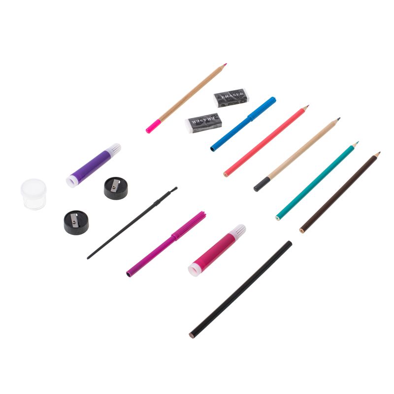 Jucarii, Copii si Bebe - Jucarii si jocuri - Jucarii & jocuri educative - Seturi pictura si desen - Set pentru pictura cu 258 piese intr-o valiza iMK®, perfect pentru desene pline de imaginatie - Infinity.ro