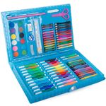 Jucarii, Copii si Bebe/Jucarii si jocuri/Jucarii & jocuri educative/Seturi pictura si desen - Set pictura si desen pentru copii, trusa plastic, albastru, 86 piese, 34x23x4cm - Infinity.ro