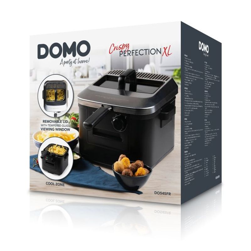 Electronice si Electrocasnice - Electrocasnice bucatarie - Aparate de gatit & desert - Friteuze - Friteuza Domo DO545FR, 4L, 2000W, fereastra vizualizare - Infinity.ro