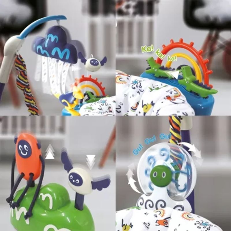 Jucarii, Copii si Bebe - Jucarii si jocuri - Jucarii de exterior - Balansoare copii - Saritor pentru copii cu centru de activitati, Sunete, Lumini, Accesorii atractive, Portocaliu, 6 luni + - Infinity.ro