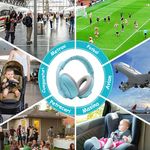 Casa si Gradina - Mobilier - Mobilier copii - Sisteme de siguranta - Casti Antifonice 2 in 1 Pentru Bebe si Copii 3-48 luni, Bentita Moale, Protectie Auditiva, Anulare Zgomot 25dB, Albastre - Infinity.ro