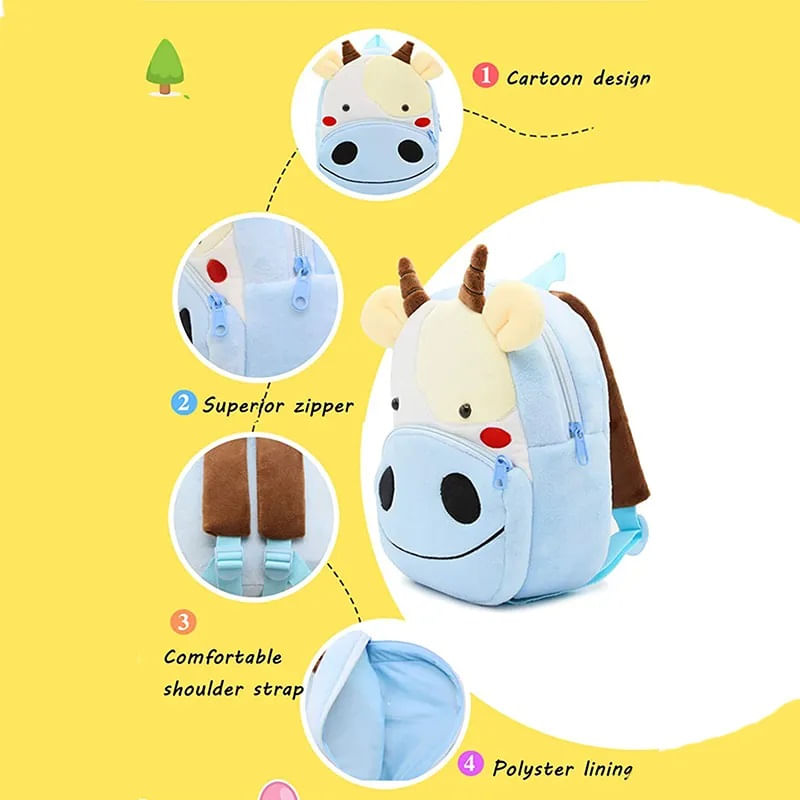 Carti si Birotica - Rechizite - Rucsacuri si genti scolare - Ghiozdan gradinita pentru copii prescolari WePro Store, Vacuta, plus, 26 x 24 x 10 - Infinity.ro