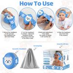 Casa si Gradina - Mobilier - Mobilier copii - Sisteme de siguranta - Casti Antifonice Pentru Copii 3-36 Luni, Protectie Auditiva, Model Ursulet, Alb Cu Albastru, Prindere Sigura Fontanela - Infinity.ro