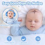 Casa si Gradina - Mobilier - Mobilier copii - Sisteme de siguranta - Casti Antifonice Pentru Copii 3-36 Luni, Protectie Auditiva, Model Ursulet, Alb Cu Albastru, Prindere Sigura Fontanela - Infinity.ro