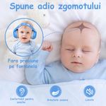 Casa si Gradina - Mobilier - Mobilier copii - Sisteme de siguranta - Casti Antifonice Pentru Copii 3-36 Luni, Protectie Auditiva, Model Ursulet, Alb Cu Albastru, Prindere Sigura Fontanela - Infinity.ro