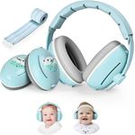 Casa si Gradina - Mobilier - Mobilier copii - Sisteme de siguranta - Casti Antifonice 2 in 1 Pentru Bebelusi si Copii 3-48 luni, Bentita Moale, Anulare Zgomot 25dB, Albastre cu Ursulet - Infinity.ro