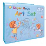 Jucarii, Copii si Bebe - Jucarii si jocuri - Jucarii & jocuri educative - Seturi pictura si desen - Set de desen si pictura pentru copii WePro Store, 208 elemente, Albastru - Infinity.ro