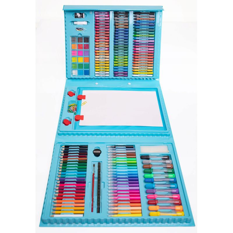 Jucarii, Copii si Bebe - Jucarii si jocuri - Jucarii & jocuri educative - Seturi pictura si desen - Set de desen si pictura pentru copii WePro Store, 208 elemente, Albastru - Infinity.ro