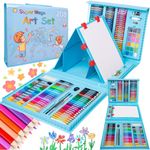 Jucarii, Copii si Bebe - Jucarii si jocuri - Jucarii & jocuri educative - Seturi pictura si desen - Set de desen si pictura pentru copii WePro Store, 208 elemente, Albastru - Infinity.ro