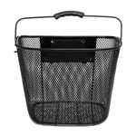 Sport si Outdoor/Ciclism/Piese pentru biciclete/Accesorii piese biciclete - Cos metalic pentru bicicleta cu maner, demontabil, conceput pentru a fi montat in partea din fata, culoare Neagra - Infinity.ro