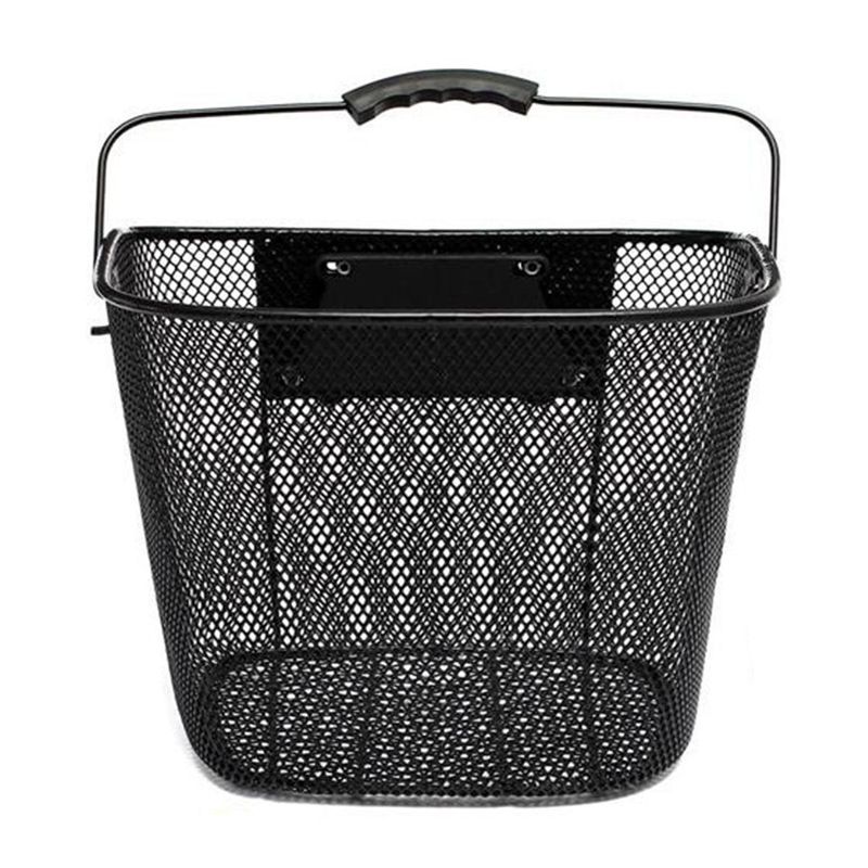 Sport si Outdoor/Ciclism/Piese pentru biciclete/Accesorii piese biciclete - Cos metalic pentru bicicleta cu maner, demontabil, conceput pentru a fi montat in partea din fata, culoare Neagra - Infinity.ro