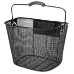 Sport si Outdoor/Ciclism/Piese pentru biciclete/Accesorii piese biciclete - Cos metalic pentru bicicleta cu maner, demontabil, conceput pentru a fi montat in partea din fata, culoare Neagra - Infinity.ro