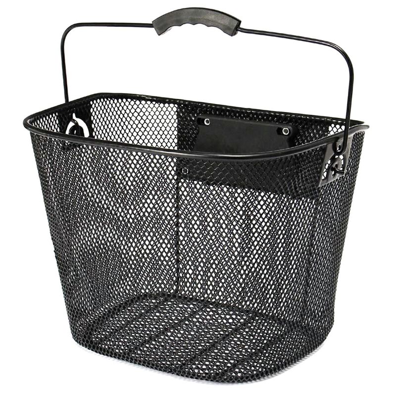 Sport si Outdoor/Ciclism/Piese pentru biciclete/Accesorii piese biciclete - Cos metalic pentru bicicleta cu maner, demontabil, conceput pentru a fi montat in partea din fata, culoare Neagra - Infinity.ro