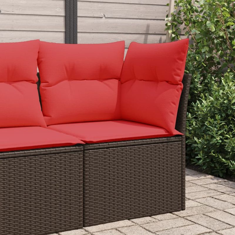 Casa si Gradina - Gradina si terasa - Mobilier exterior - Canapele si fotolii gradina - Canapea de colt cu perna de gradina, maro, poliratan - Infinity.ro