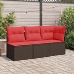 Casa si Gradina - Gradina si terasa - Mobilier exterior - Canapele si fotolii gradina - Canapea de colt cu perna de gradina, maro, poliratan - Infinity.ro