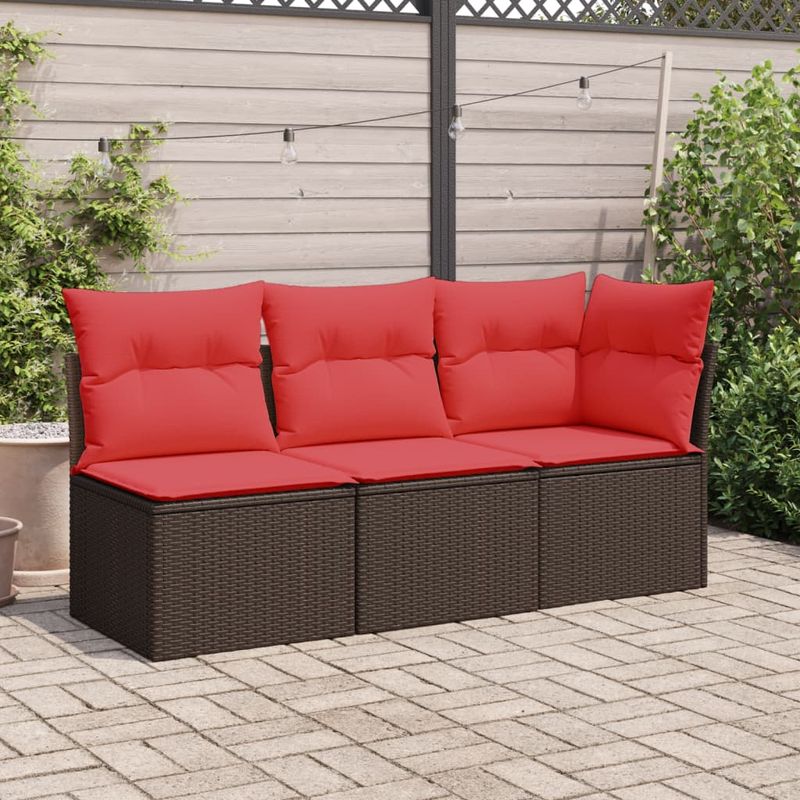 Casa si Gradina - Gradina si terasa - Mobilier exterior - Canapele si fotolii gradina - Canapea de colt cu perna de gradina, maro, poliratan - Infinity.ro