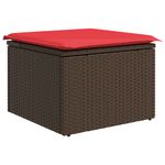 Casa si Gradina - Gradina si terasa - Mobilier exterior - Scaune si sezlonguri gradina - Taburet de gradina cu perna, maro, 55x55x37 cm, poliratan - Infinity.ro