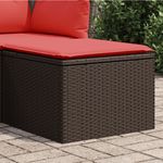 Casa si Gradina - Gradina si terasa - Mobilier exterior - Scaune si sezlonguri gradina - Taburet de gradina cu perna, maro, 55x55x37 cm, poliratan - Infinity.ro