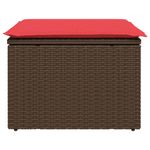 Casa si Gradina - Gradina si terasa - Mobilier exterior - Scaune si sezlonguri gradina - Taburet de gradina cu perna, maro, 55x55x37 cm, poliratan - Infinity.ro