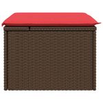 Casa si Gradina - Gradina si terasa - Mobilier exterior - Scaune si sezlonguri gradina - Taburet de gradina cu perna, maro, 55x55x37 cm, poliratan - Infinity.ro