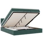 Casa si Gradina - Mobilier - Paturi si accesorii - Paturi - Cadru de pat otoman cu saltea verde inchis 160x200cm catifea - Infinity.ro