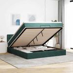 Casa si Gradina - Mobilier - Paturi si accesorii - Paturi - Cadru de pat otoman cu saltea verde inchis 160x200cm catifea - Infinity.ro
