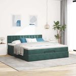 Casa si Gradina - Mobilier - Paturi si accesorii - Paturi - Cadru de pat otoman cu saltea verde inchis 160x200cm catifea - Infinity.ro