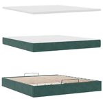 Casa si Gradina - Mobilier - Paturi si accesorii - Paturi - Cadru de pat otoman cu saltea verde inchis 160x200cm catifea - Infinity.ro