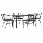 Casa si Gradina - Gradina si terasa - Mobilier exterior - Seturi mobila gradina - Set de sufragerie de gradina 5 piese neagra Sticla Poly Rattan - Infinity.ro
