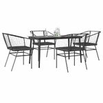 Casa si Gradina - Gradina si terasa - Mobilier exterior - Seturi mobila gradina - Set de sufragerie de gradina 5 piese neagra Sticla Poly Rattan - Infinity.ro