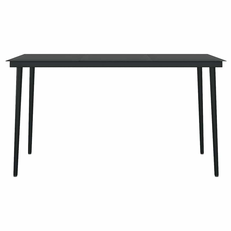 Casa si Gradina - Gradina si terasa - Mobilier exterior - Seturi mobila gradina - Set de sufragerie de gradina 5 piese neagra Sticla Poly Rattan - Infinity.ro