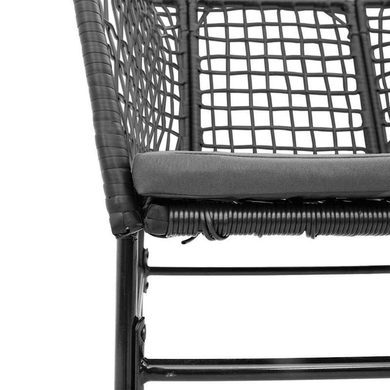 Casa si Gradina - Gradina si terasa - Mobilier exterior - Seturi mobila gradina - Set de sufragerie de gradina 5 piese neagra Sticla Poly Rattan - Infinity.ro