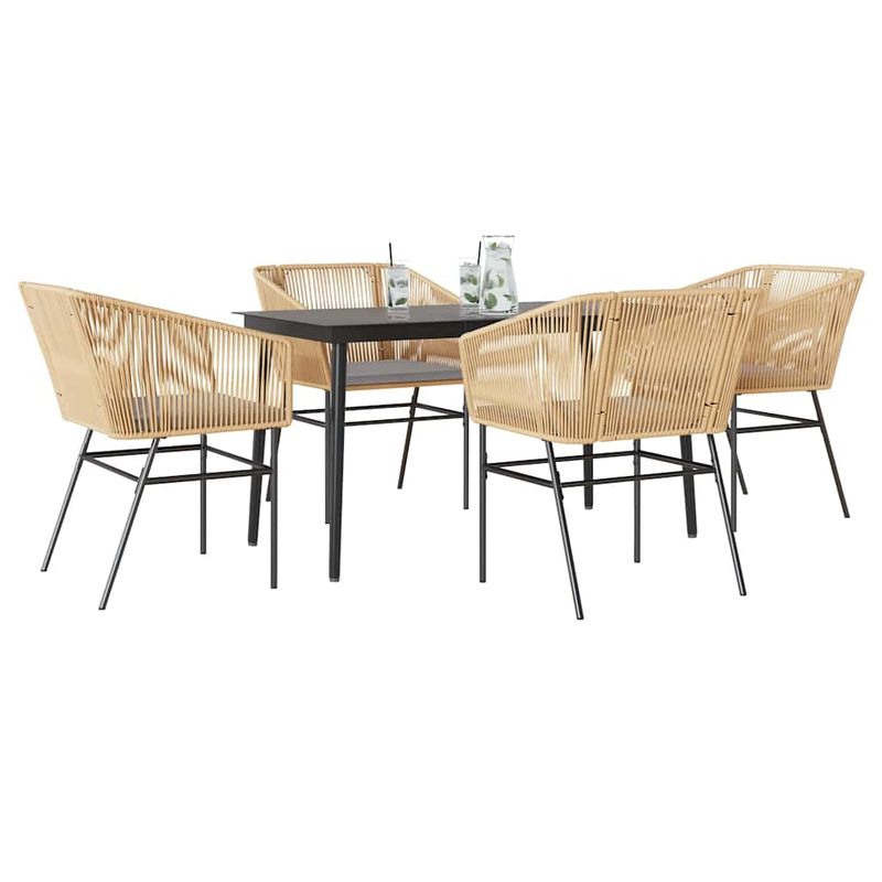 Casa si Gradina - Gradina si terasa - Mobilier exterior - Seturi mobila gradina - Set mobilier de gradina cu perne 5 piese maro sticla polirattan - Infinity.ro