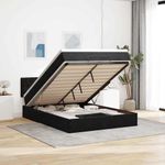 Casa si Gradina - Mobilier - Paturi si accesorii - Paturi - Cadru pat otoman cu saltea, catifea neagra 140x200cm - Infinity.ro