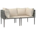 Casa si Gradina - Gradina si terasa - Mobilier exterior - Seturi mobila gradina - Set mobilier de gradina cu perne, 3 piese, gri, poliratan - Infinity.ro