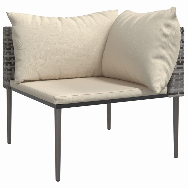 Casa si Gradina - Gradina si terasa - Mobilier exterior - Seturi mobila gradina - Set mobilier de gradina cu perne, 3 piese, gri, poliratan - Infinity.ro