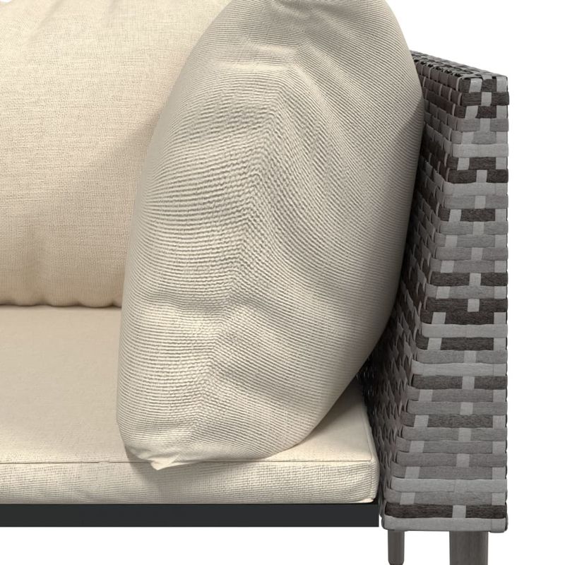 Casa si Gradina - Gradina si terasa - Mobilier exterior - Seturi mobila gradina - Set mobilier de gradina cu perne, 3 piese, gri, poliratan - Infinity.ro
