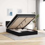 Casa si Gradina - Mobilier - Paturi si accesorii - Paturi - Cadru pat otoman cu saltea, catifea neagra 140x200cm - Infinity.ro