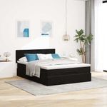 Casa si Gradina - Mobilier - Paturi si accesorii - Paturi - Cadru pat otoman cu saltea, catifea neagra 140x200cm - Infinity.ro