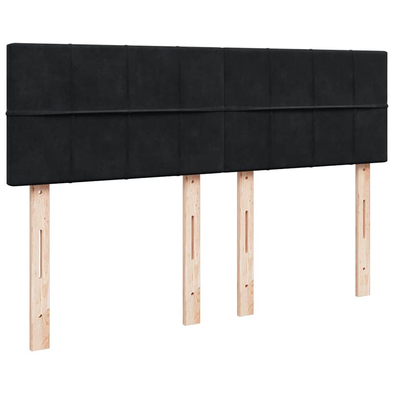 Casa si Gradina - Mobilier - Paturi si accesorii - Paturi - Cadru pat otoman cu saltea, catifea neagra 140x200cm - Infinity.ro