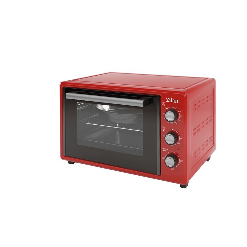 Electronice si Electrocasnice - Aragazuri, cuptoare si hote - Cuptoare - Cuptoare electrice - Cuptor electric Zilan ZLN5322 Gusto, Capacitate 35L, Temperatura maxima 250C, Timer, Putere 1800W, Rosu - Infinity.ro