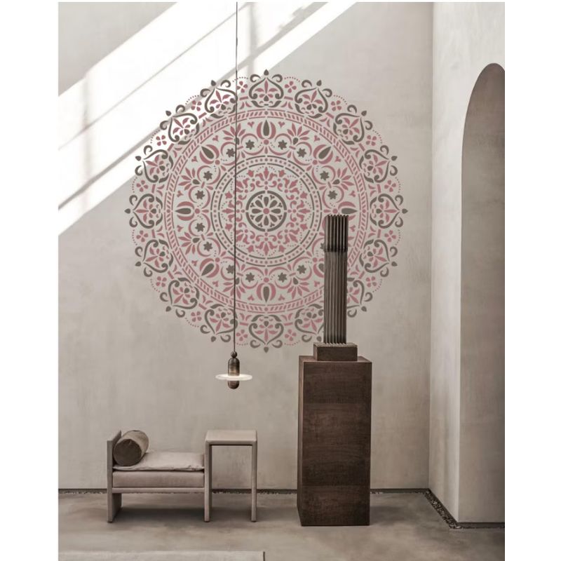 Casa si Gradina - Decoratiuni - DIY - Sabloane decorative pereti - Sablon 410x410x0.7mm, Mandala Elegant, Refolosibil MX70006 Diametru total de 700mm - Infinity.ro